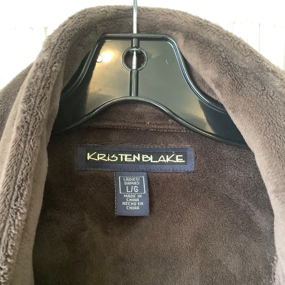 Kristen Blake Womens Super Soft Plush Fleece Brown Jacket Size Large - Picture 7 of 7